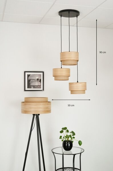Brilagi - Полилей MONTANA BOHO 3xE27/15W/230V кафяв/черен