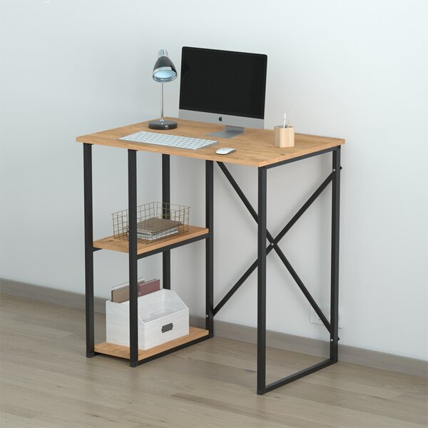 Verno TopMebel метал - меламиново бюро за учене в цвят бор/дъб 90x59.8x92.8cm