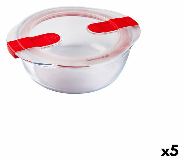 Херметическа Кутия за Обяд Pyrex Cook&heat 1,1 L 21 x 18 x 7 cm Прозрачен Cтъкло (5 броя)