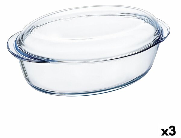 Ястие за печене Pyrex Classic Vidrio С капак Прозрачен Cтъкло 33 x 20 x 10 cm (3 броя)