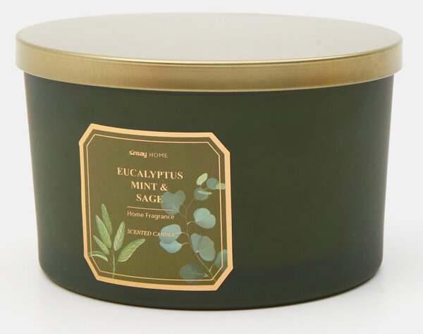 Sinsay - Ароматизирана свещ Eucalyptus Mint&Sage - зeлeн