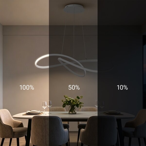 Brilagi - Димируем LED полилей на кабел INFINITY LED/80W/230V 80x80 cm бял + дистанционно