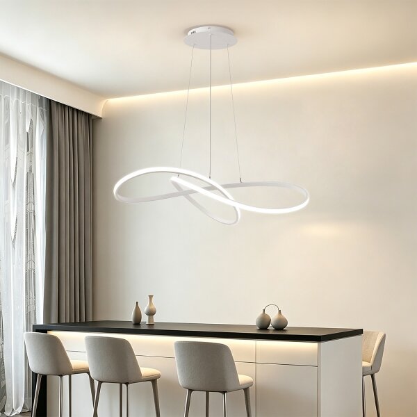 Brilagi - Димируем LED полилей на кабел INFINITY LED/80W/230V 80x80 cm бял + дистанционно