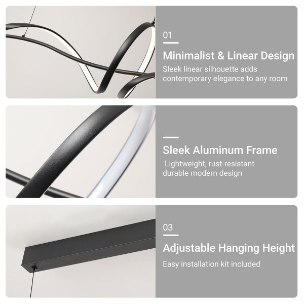 Brilagi - Димируем LED полилей на кабел SIGNATURE LED/55W/230V 120x23 см, черен + с дистанционно управление