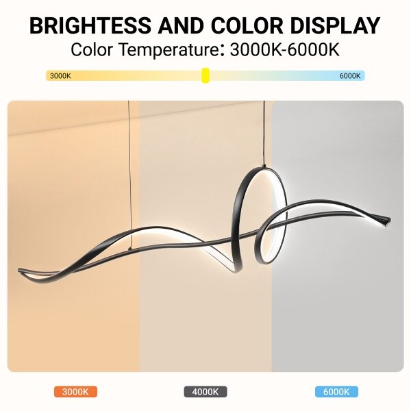 Brilagi - Димируем LED полилей на кабел SIGNATURE LED/55W/230V 120x23 см, черен + с дистанционно управление