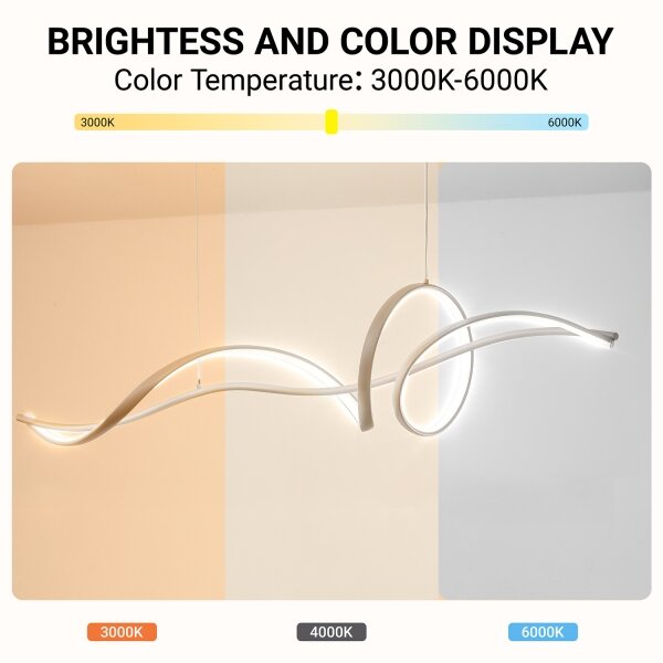 Brilagi - LED полилей на кабел с димер SIGNATURE LED/55W/230V 120x23 cm бежов + дистанционно управление