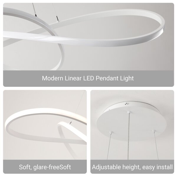 Brilagi - Димируем LED полилей на кабел INFINITY LED/80W/230V 80x80 cm бял + дистанционно