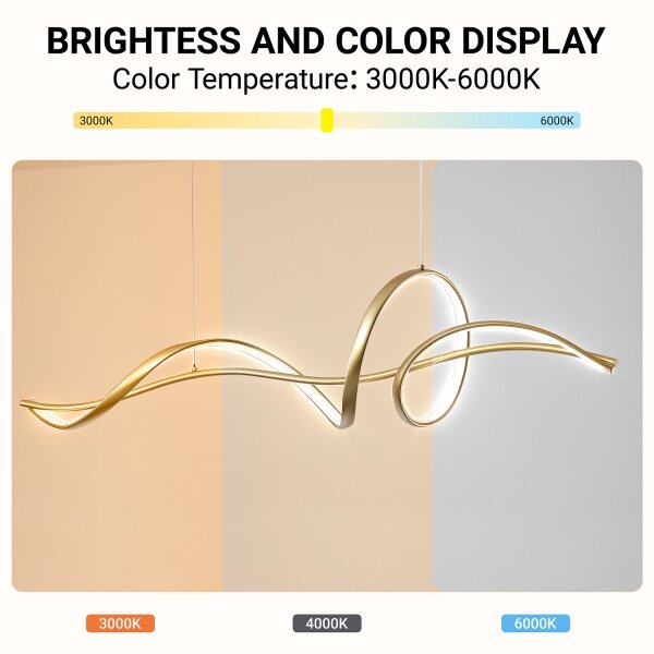 Brilagi - LED димируем полилей на кабел SIGNATURE LED/55W/230V 120x23 cm златен + с дистанционно управление