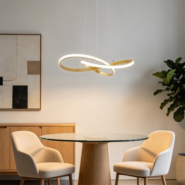 Brilagi - Димируема LED полилей на кабел INFINITY LED/55W/230V 50x50 cm златист + дистанционно управление