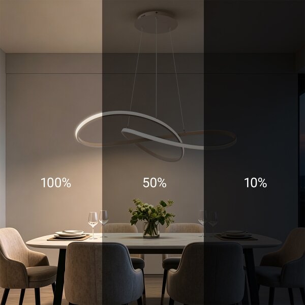 Brilagi - Димируема LED люстра с кабелно окачване INFINITY LED/80W/230V 80x80 cm бежова + дистанционно управление