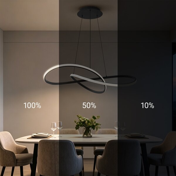 Brilagi - LED димируем полилей на кабел INFINITY LED/80W/230V 80x80 cm черен + ДУ