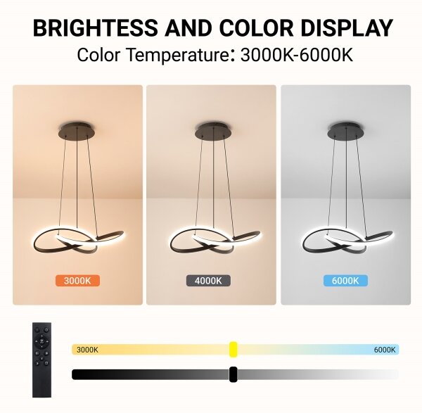 Brilagi - димируема LED полилей на кабел INFINITY LED/55W/230V 50x50 cm черен + дистанционно управление