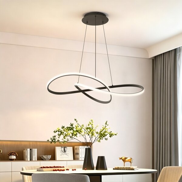 Brilagi - LED димируем полилей на кабел INFINITY LED/80W/230V 80x80 cm черен + ДУ