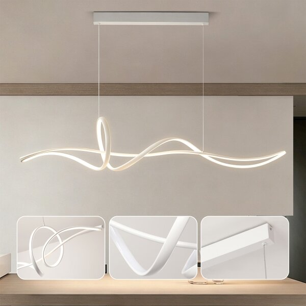 Brilagi - LED димируем полилей на кабел SIGNATURE LED/55W/230V 120x23 cm бял + дистанционно управление