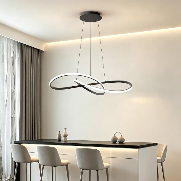 Brilagi - LED димируем полилей на кабел INFINITY LED/80W/230V 80x80 cm черен + ДУ
