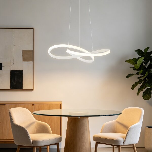 Brilagi - Димируема LED полилей на кабел INFINITY LED/55W/230V 50x50 cm бял + дистанционно управление