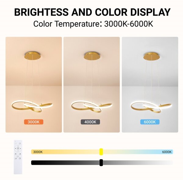 Brilagi - Димируема LED полилей на кабел INFINITY LED/55W/230V 50x50 cm златист + дистанционно управление