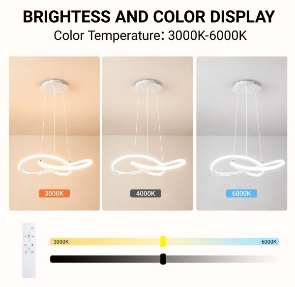 Brilagi - Димируема LED полилей на кабел INFINITY LED/55W/230V 50x50 cm бял + дистанционно управление