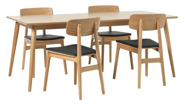 Сгъваема трапезна маса с дъбов плот в естествен цвят 190x90 cm Barrali – Unique Furniture