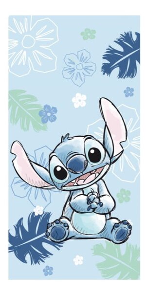 Синя памучна детска кърпа 70x140 cm Lilo and Stitch "Ohana Blue" – Jerry Fabrics