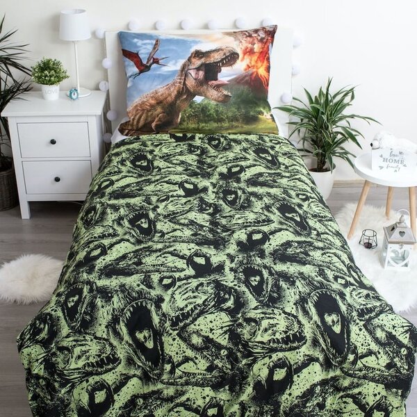 Единично памучно детско спално бельо 140x200 cm Jurassic World "Volcano" – Jerry Fabrics