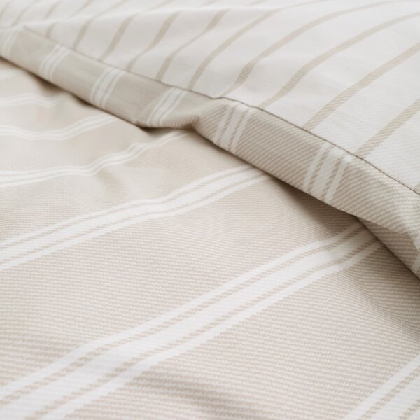 Бежово двойно удължено памучно спално бельо 230x220 cm Ashford Stripe – Bianca