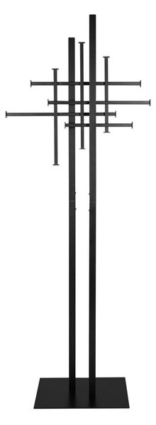 Черна стоманена стойка за връхни дрехи 71x185 cm Rumex – Dutchbone