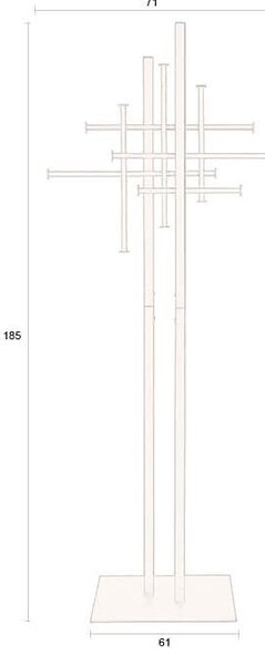 Черна стоманена стойка за връхни дрехи 71x185 cm Rumex – Dutchbone