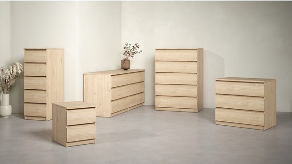 Скрин от дъбов декор в естествен цвят 154x70x50 cm Naia – Tvilum