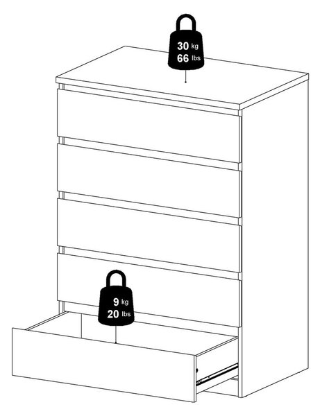 Скрин от дъбов декор в естествен цвят 77x111x50 cm Naia – Tvilum