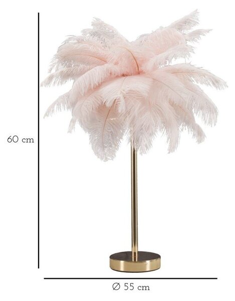 Розова/златистa настолна лампа (височина 55 cm) Palm Pink – Mauro Ferretti
