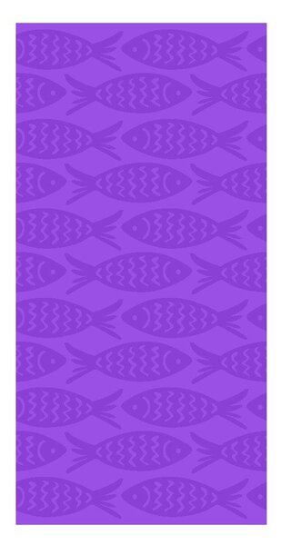 Лилава памучна плажна кърпа 70x140 cm Fishes – B.E.S