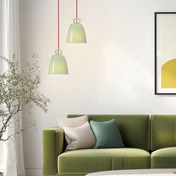 Зелен детски полилей с керамичен абажур Sewilla – Candellux Lighting
