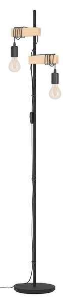 LED подова лампа в черен и естествен цвят (височина 166,5 cm) TOWNSHEND – EGLO