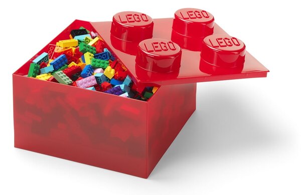 Червена пластмасова детска кутия за съхранение 25x25x18 cm – LEGO®