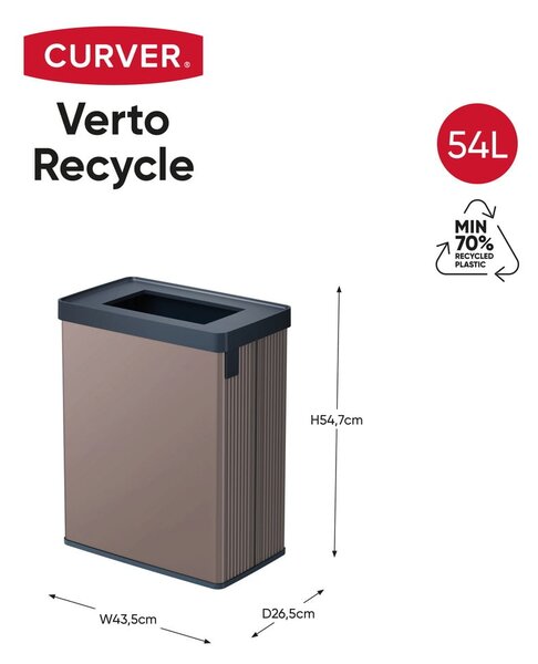 Розово кошче за боклук за рециклиране от рециклирана пластмаса 54 l Verto Recycle – Curver