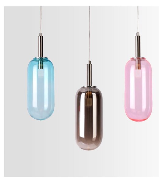 Лилаво LED висящо осветително тяло със стъклен абажур ø 13 cm Fiuggi – Candellux Lighting