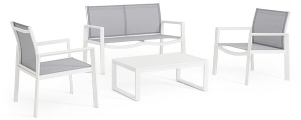 Бял алуминиев градински комплект от за отдих за 4 Kallen – Bizzotto