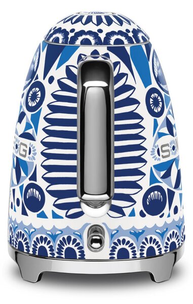 Електрическа кана SMEG Dolce & Gabbana KLF03DGBEU, 2400 W, 1.7 л, 360° основа, Гланцово покритие, Средиземноморско синьо