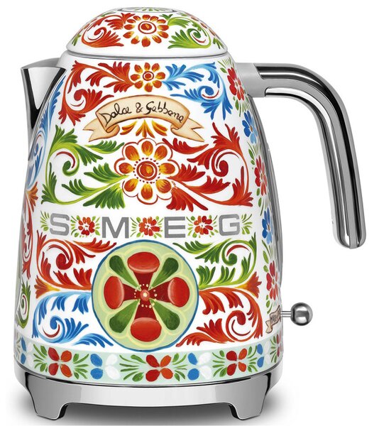 Електрическа кана SMEG Dolce & Gabbana KLF03DGEU, 2400 W, 1.7 л, 360° основа, Гланцово покритие, Многоцветен
