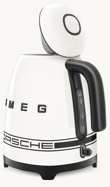 Електрическа кана SMEG Porsche KLF03PCWEU, 2400 W, 1.7 л, 360° основа, Гланцово покритие, Бял