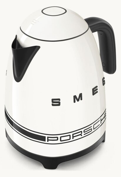 Електрическа кана SMEG Porsche KLF03PCWEU, 2400 W, 1.7 л, 360° основа, Гланцово покритие, Бял