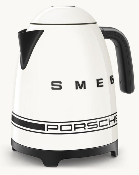 Електрическа кана SMEG Porsche KLF03PCWEU, 2400 W, 1.7 л, 360° основа, Гланцово покритие, Бял