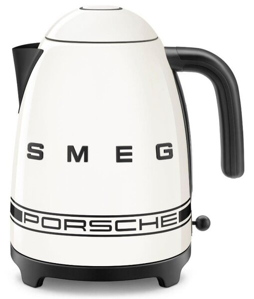 Електрическа кана SMEG Porsche KLF03PCWEU, 2400 W, 1.7 л, 360° основа, Гланцово покритие, Бял