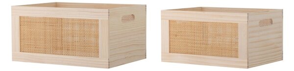 Дървени кутии за съхранение в комплект 2 бр. в естествен цвят 39x29x20 cm Piana – Bloomingville