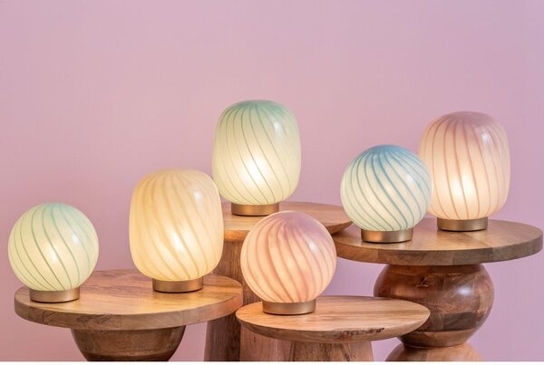 Светлозелена настолна лампа със стъклен абажур (височина 17 cm) Summer Globe – Leitmotiv