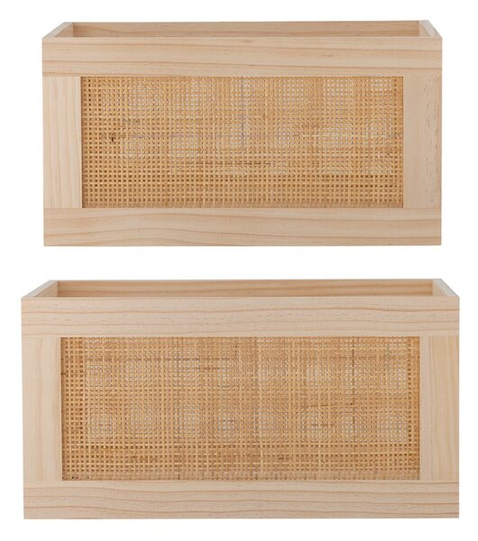 Дървени кутии за съхранение в комплект 2 бр. в естествен цвят 39x29x20 cm Piana – Bloomingville
