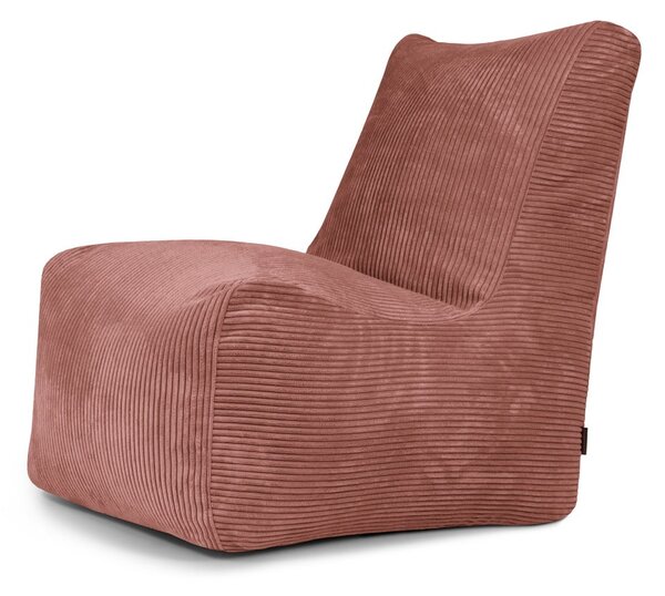 Пуф от рипсено кадифе в тухлен цвят Seat Lounge – SLOWDOWN