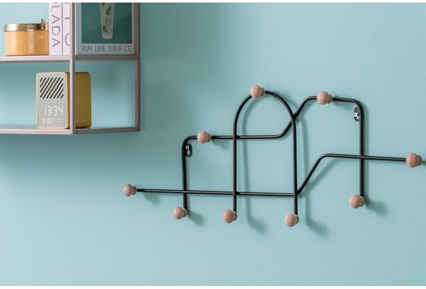 Черна метална стенна закачалка 71 cm Maze – PT LIVING