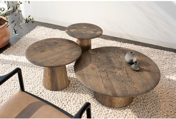 Кръгла странична масичка от масивен дъб ø 40 cm Mushroom – Gazzda
